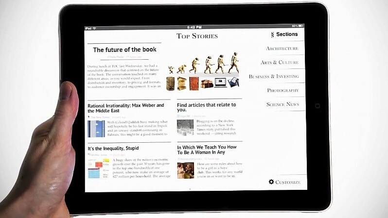 Zite, the slick iPad news reader, gets user profiles for easier device sharing