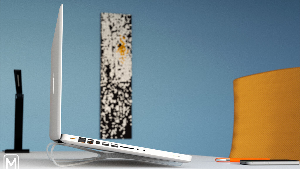 You’ll want this: “The Prop”, a smart, portable laptop stand