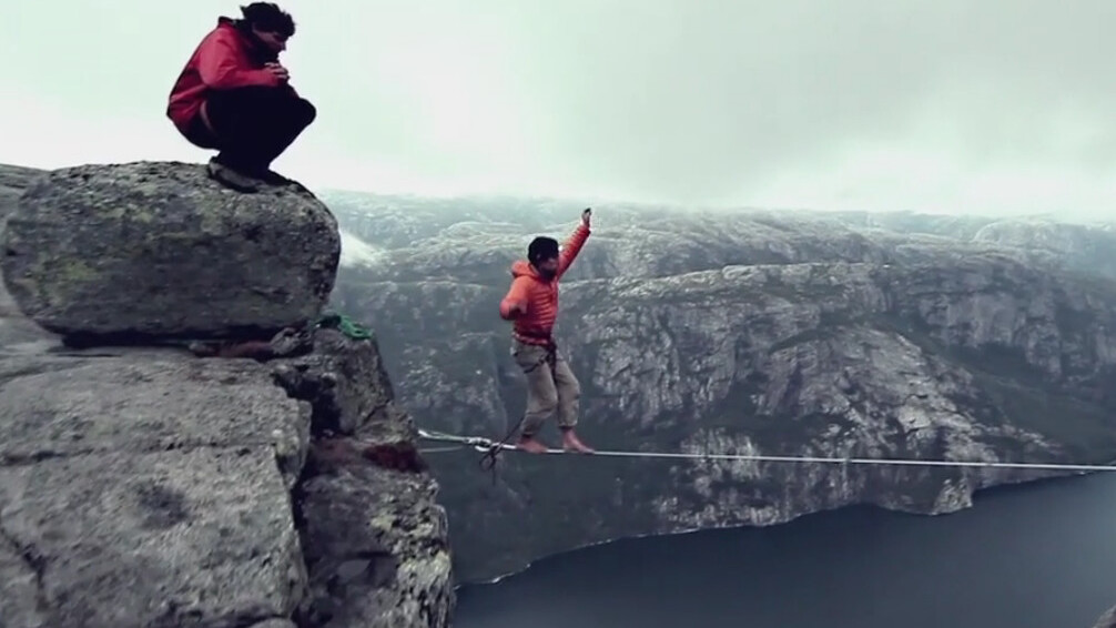 Highlining in the sky: These flying Frenchmen make Superman look lame.