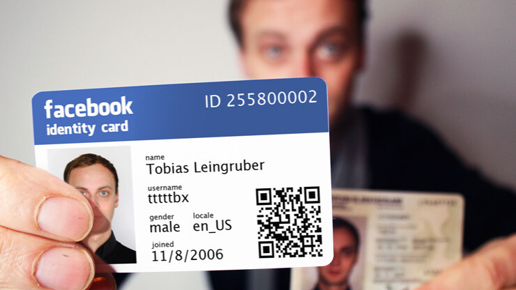 This guy is getting a jump on the future by creating his own Facebook ID cards