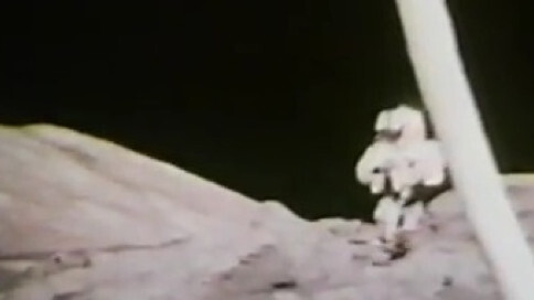 A party with no atmosphere: Excellent archive video of astronauts singing on the moon