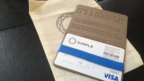 This is what a debit card delivery from Simple looks like