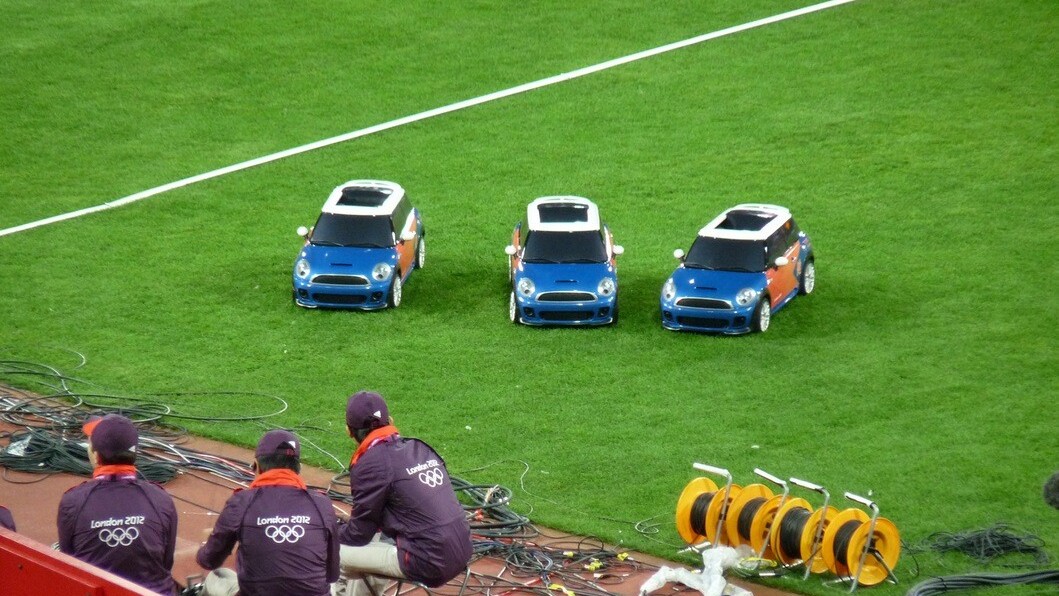 Why was no one watching the Olympic hammer throw, javelin and discus? Remote control MINI Coopers.