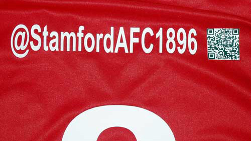 English football club Stamford AFC will include club’s Twitter handle and QR code on players’ shirts