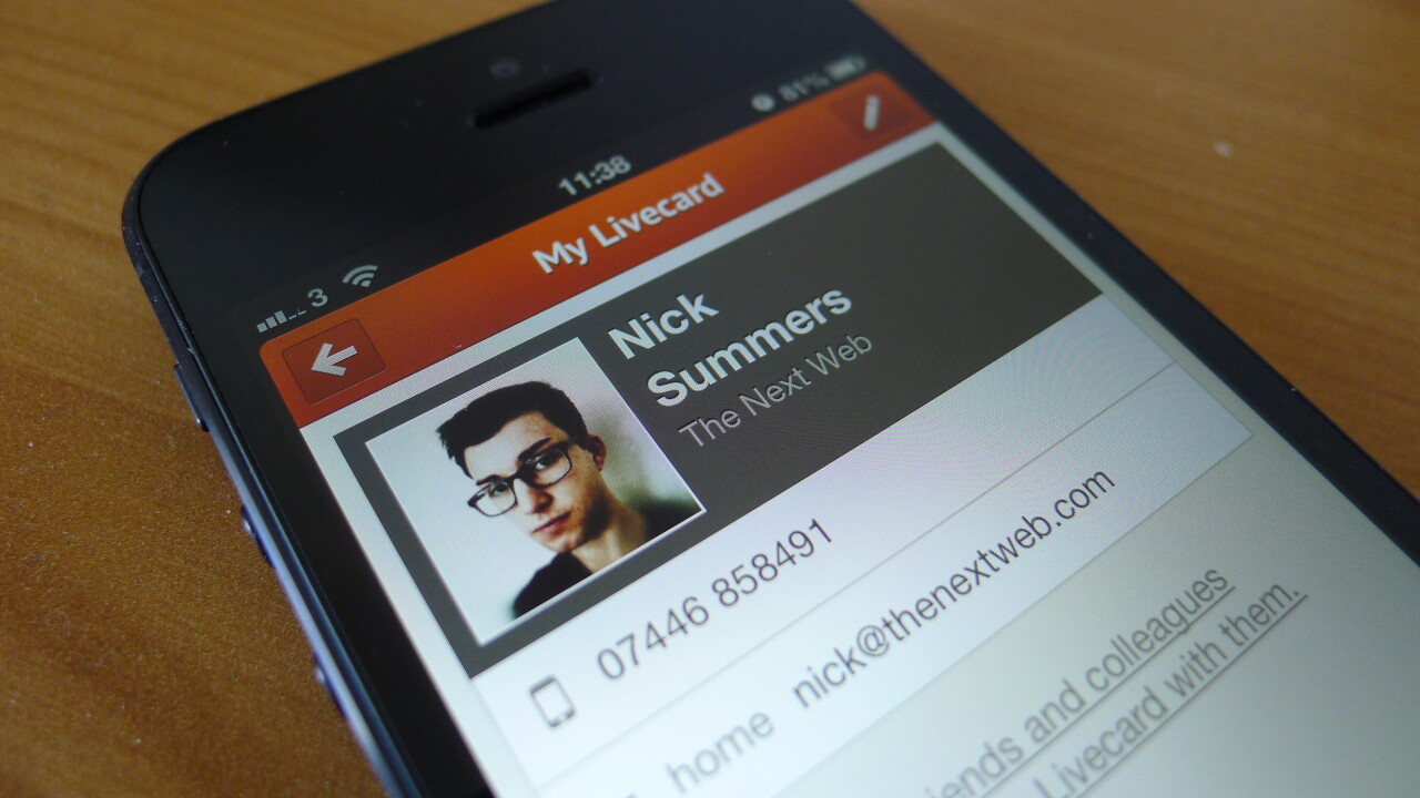 Cobook updates its contacts app on iOS with Livecards, an easy way to swap and update business cards