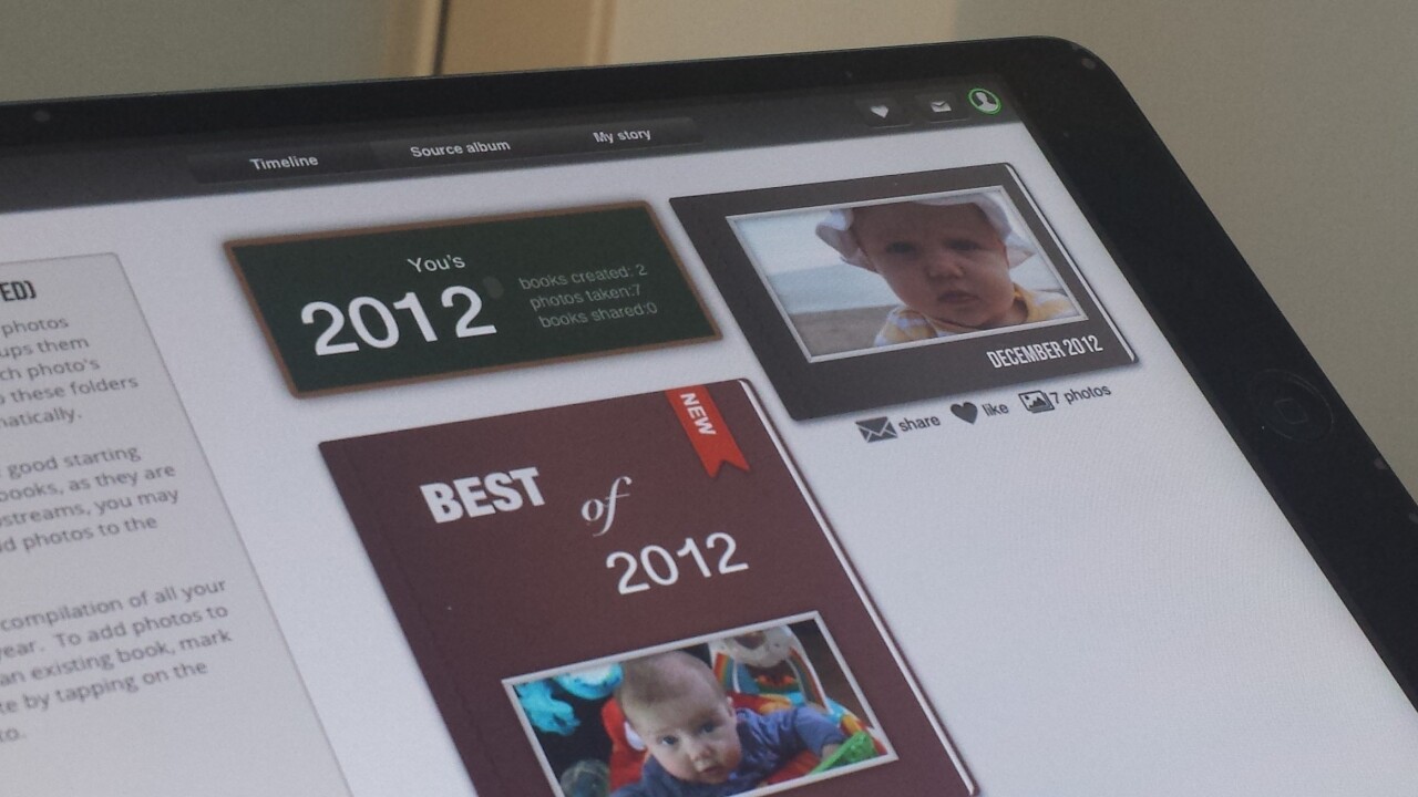 Tapsbook for iPad taps photos from your camera-roll and cloud storage and turns them into albums