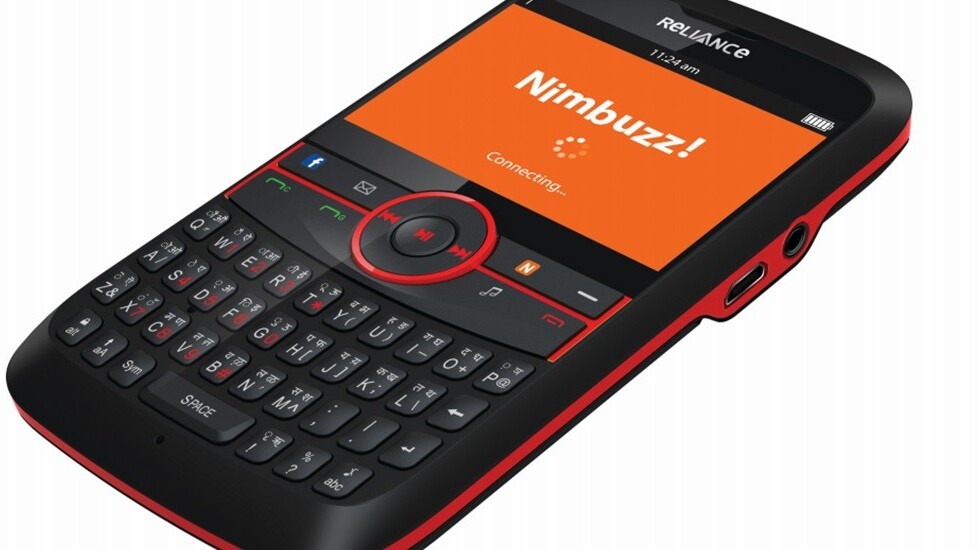 Indian operator Reliance puts messaging app Nimbuzz and Facebook hard keys on $42 phone