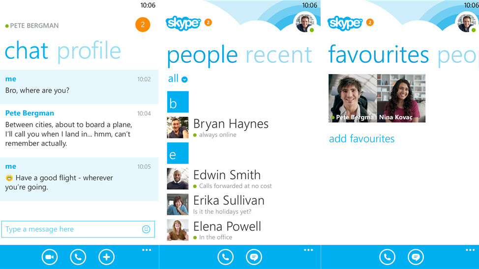 Skype for Windows Phone 8 gets a people list filter and new homescreen layout