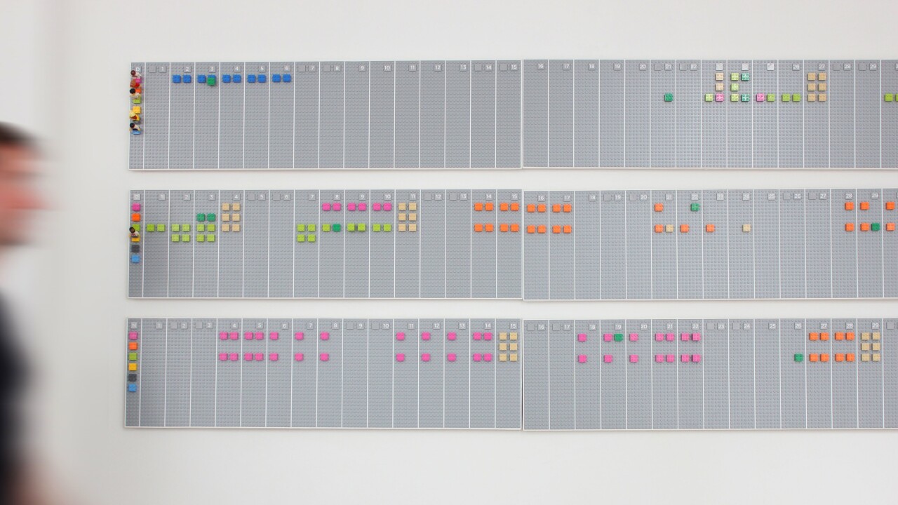 This awesome LEGO wall planner syncs digitally with your Google Calendar account