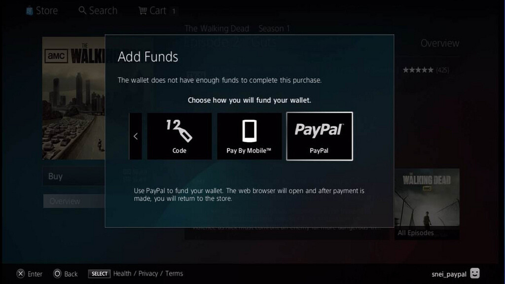 You can now add credit to your Sony Entertainment Network wallet using PayPal on the PlayStation 3