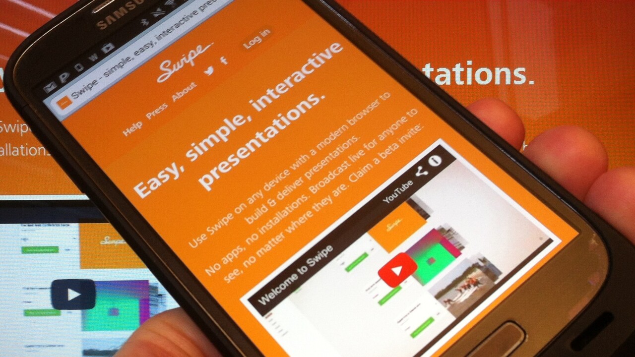 Swipe launches to help you create and share beautiful presentations that work on any device