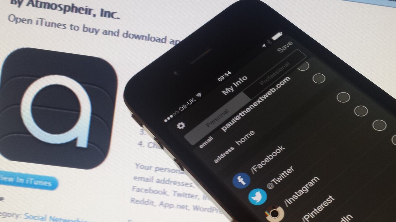 Atmospheir for iPhone reimagines your address book for the social era