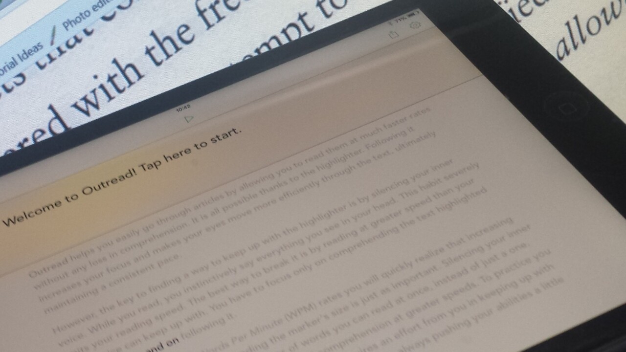 Outread now helps you speed-read from your iPad