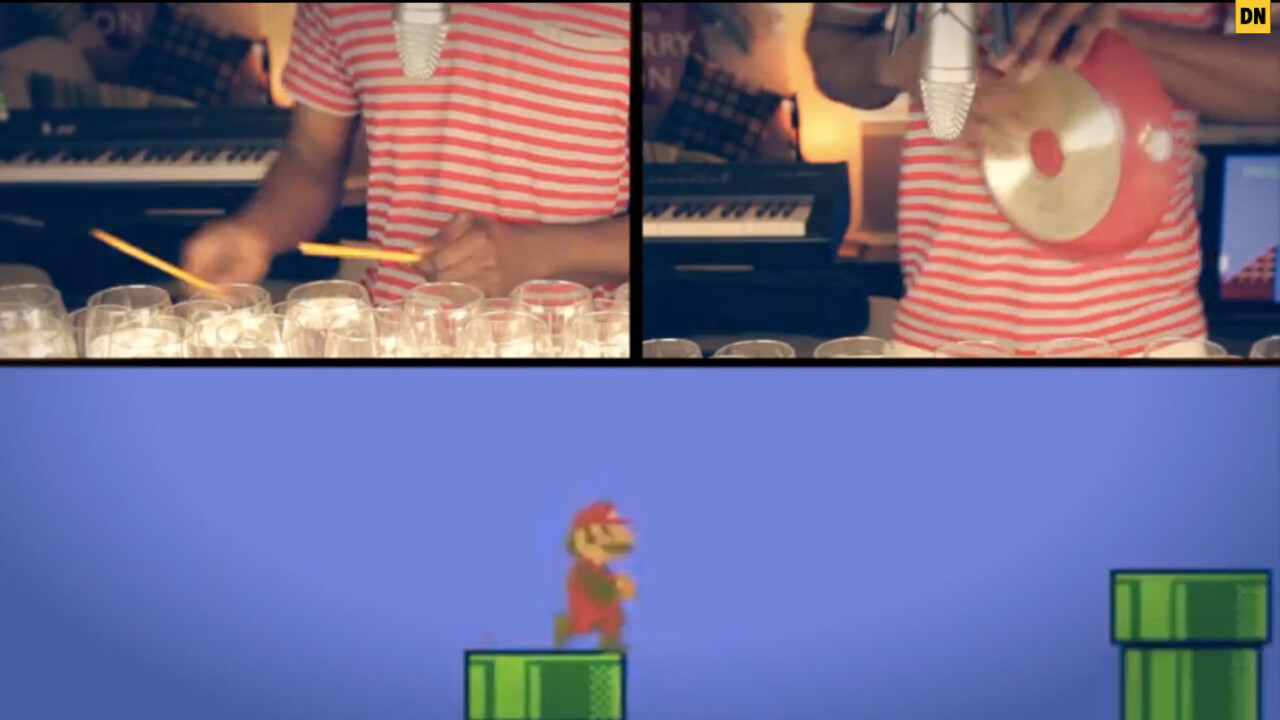 Super Mario Bros. theme played on 48 wine glasses makes you forget your princess is in another castle