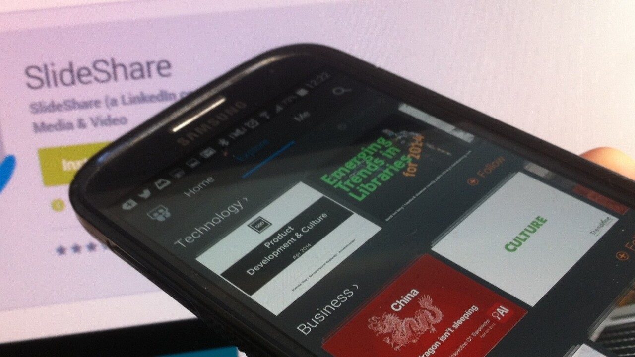 LinkedIn’s SlideShare gets its first ever native mobile app, kicking off with Android