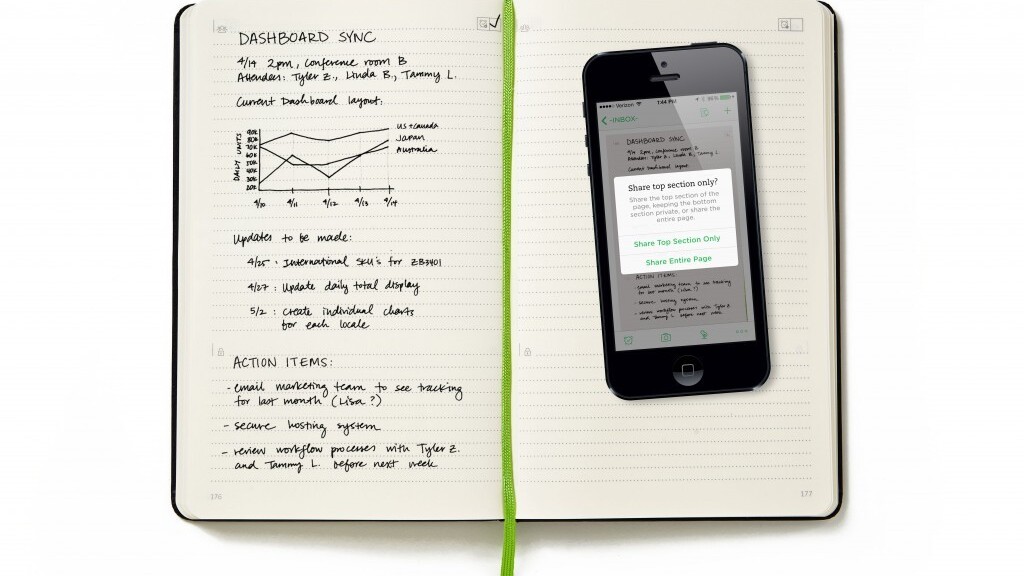 Evernote and Moleskine’s new business notebook gives you more ways to share and organize pages