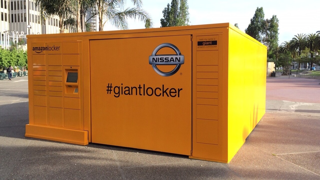 Mystery solved: Amazon’s Giant Locker in SF is a promotional stunt for the Nissan Rogue