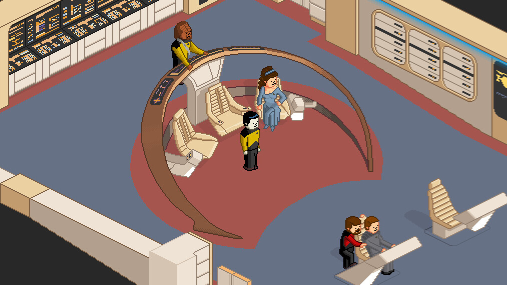 Play an adorable pixel art recreation of Star Trek