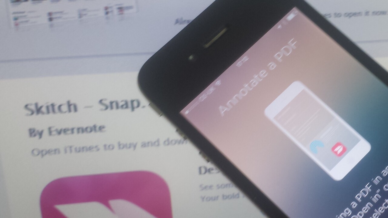 Skitch focuses on swiping with iOS app update, and makes it easier to share to Evernote