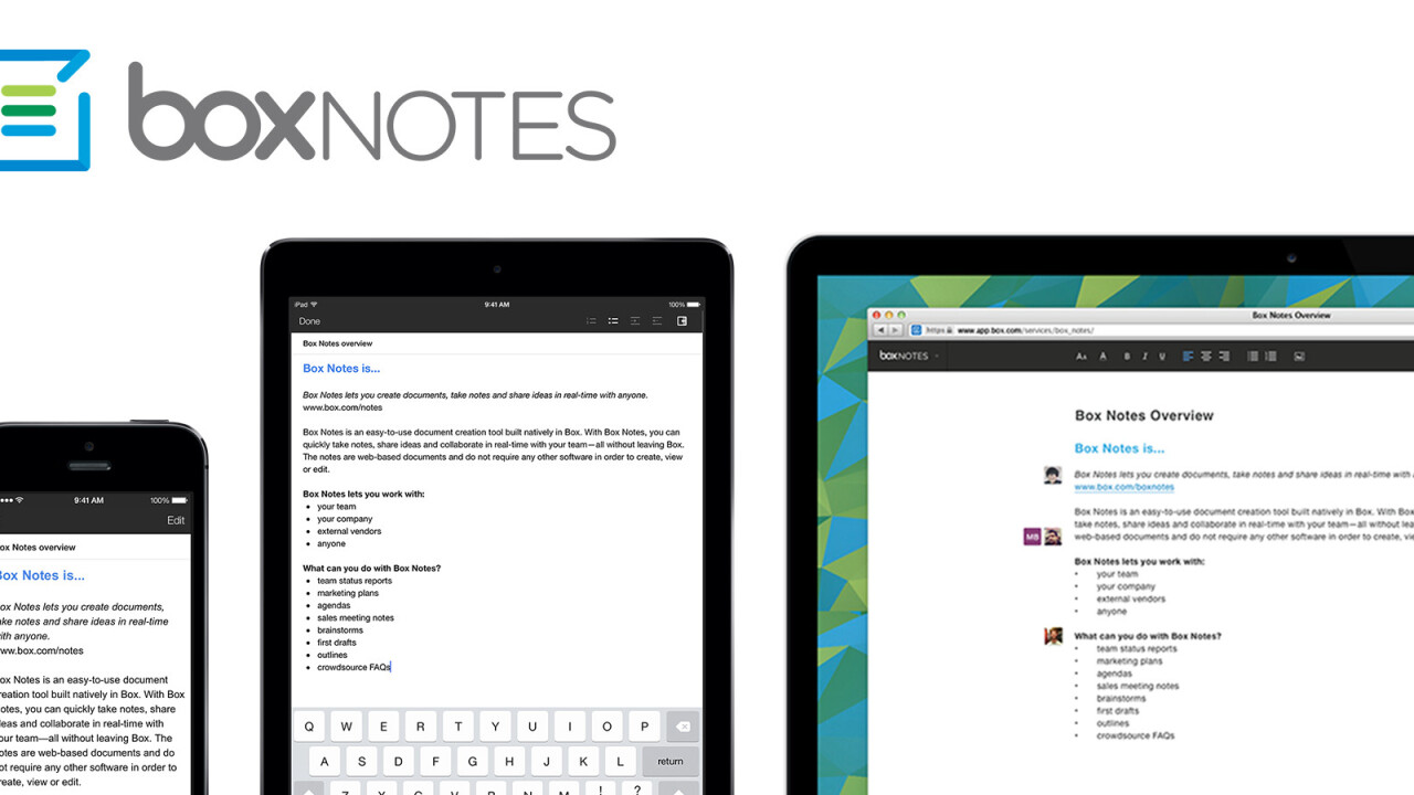 Box brings its Notes collaborative document service to iOS
