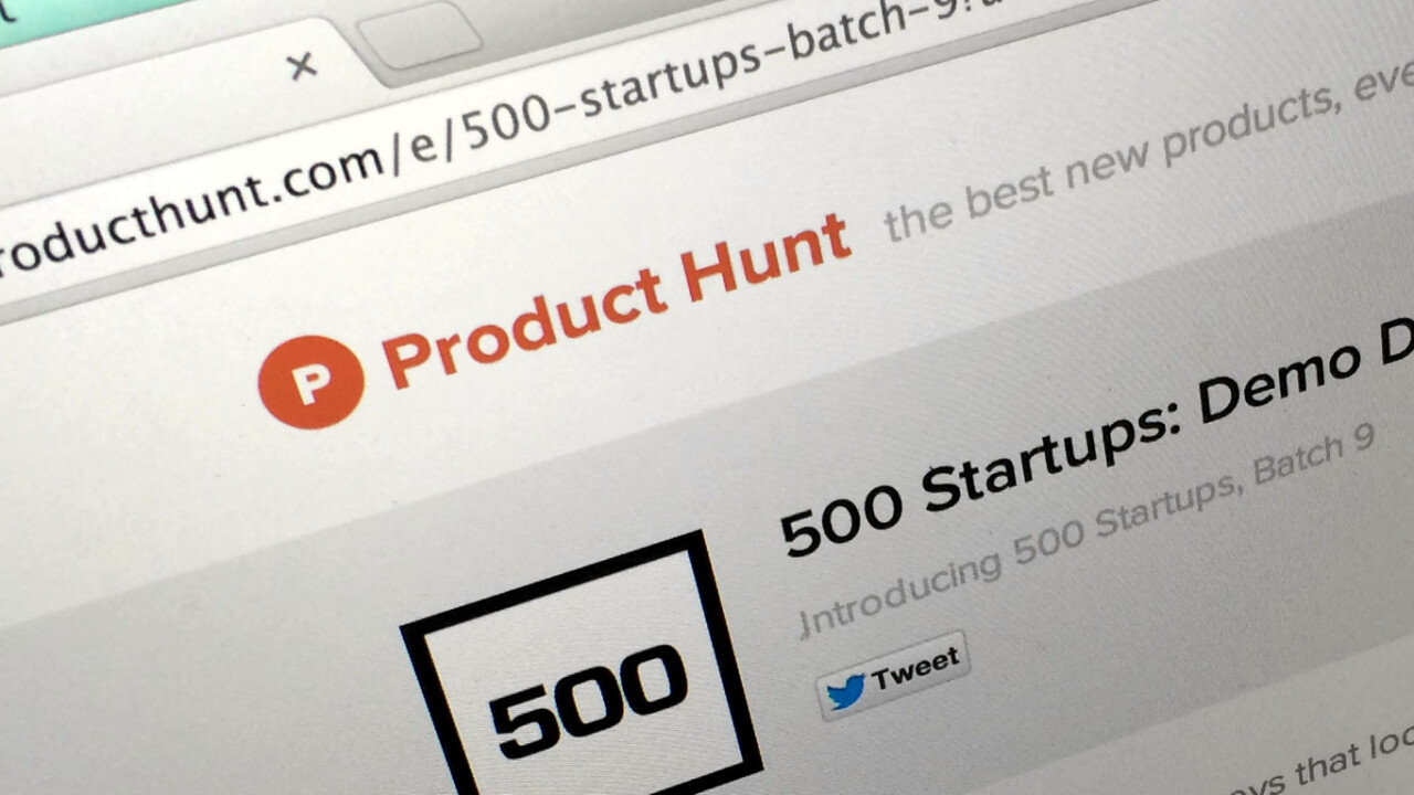 Product Hunt’s first custom leaderboard lets you help rank the teams at today’s 500 Startups demo day