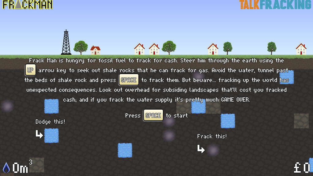 Who needs Pac-Man when you’ve got FRACKMAN!? A Web game to raise awareness about fracking in the UK