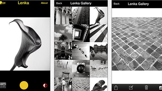 Lenka black & white camera app is free for one week — starting now
