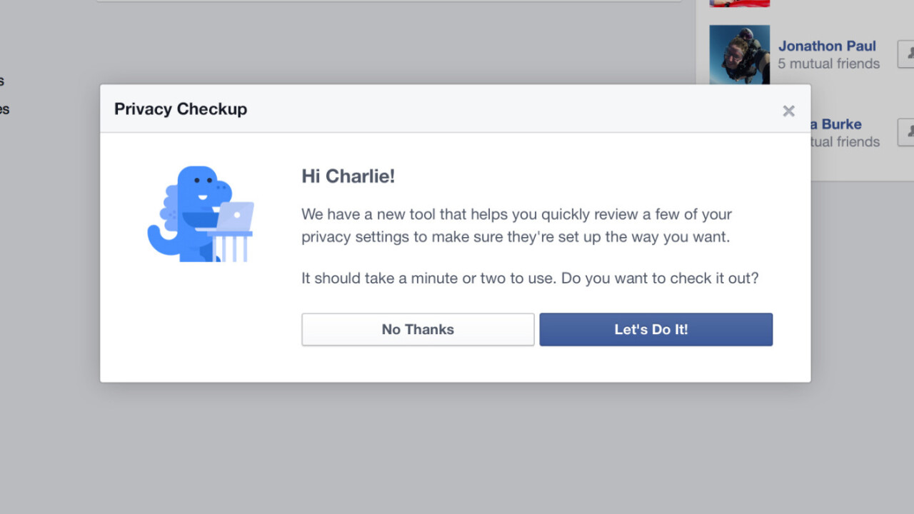 Facebook releases its Privacy Checkup tool for helping users review who they’re sharing with