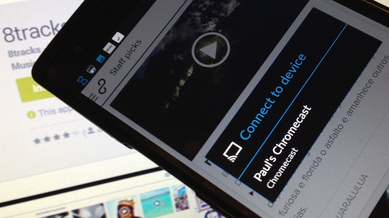 8tracks for Android gets Chromecast support to let you beam music to your TV
