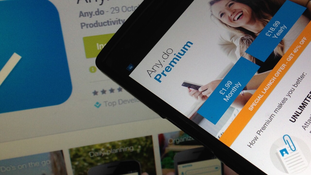 Any.do goes freemium with a slew of new features, costing $5/month or $45/year