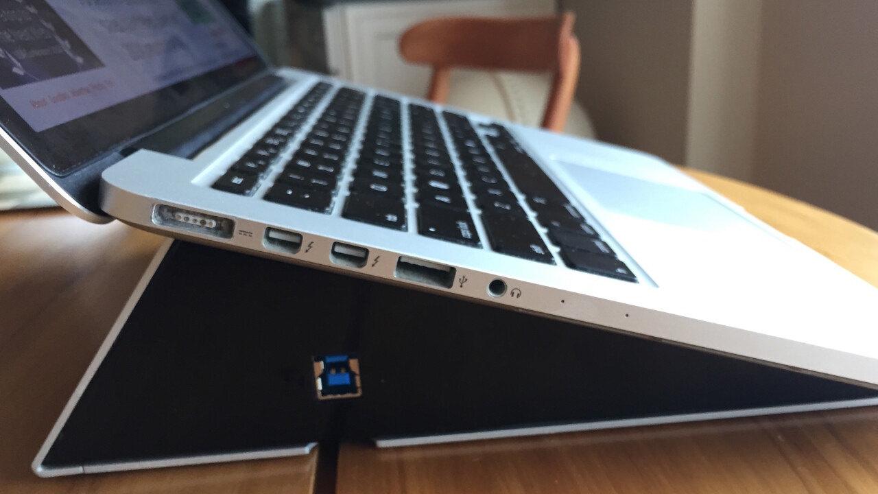Hands-on with Basepro, a laptop stand with a built-in hard drive