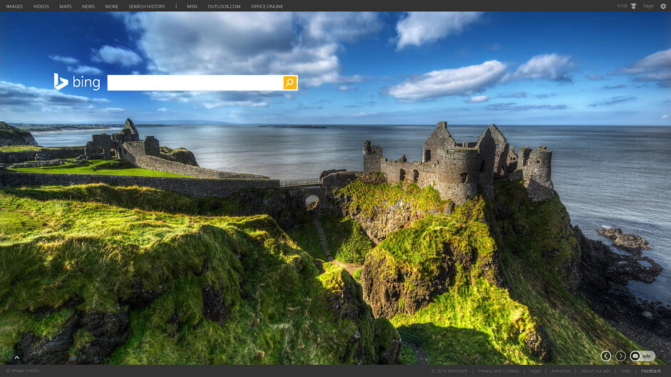Bing’s homepage gets HD featured images and easy access to Office apps