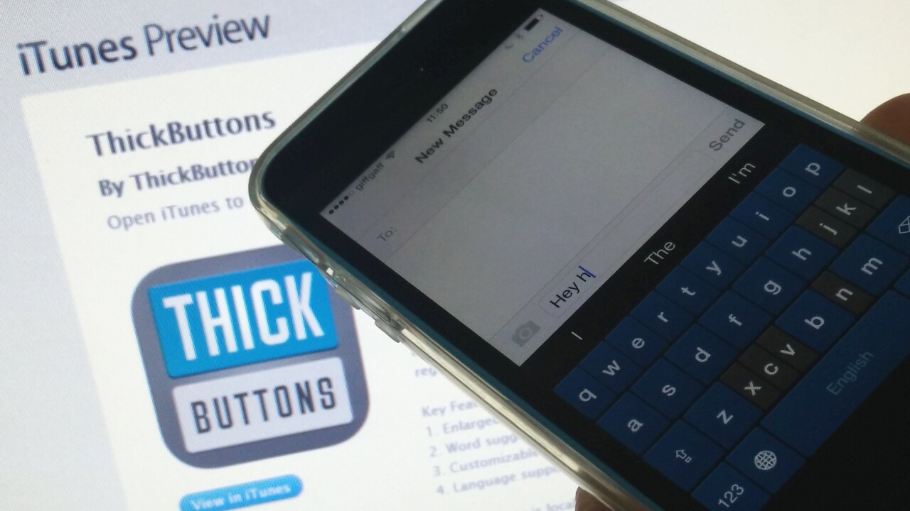 Fat fingers? ThickButtons’ iPhone keyboard app to the rescue