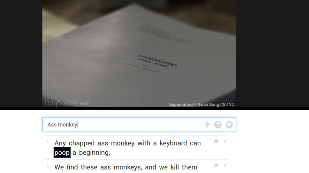 Search and play specific soundbites from movies with PlayPhrase.me