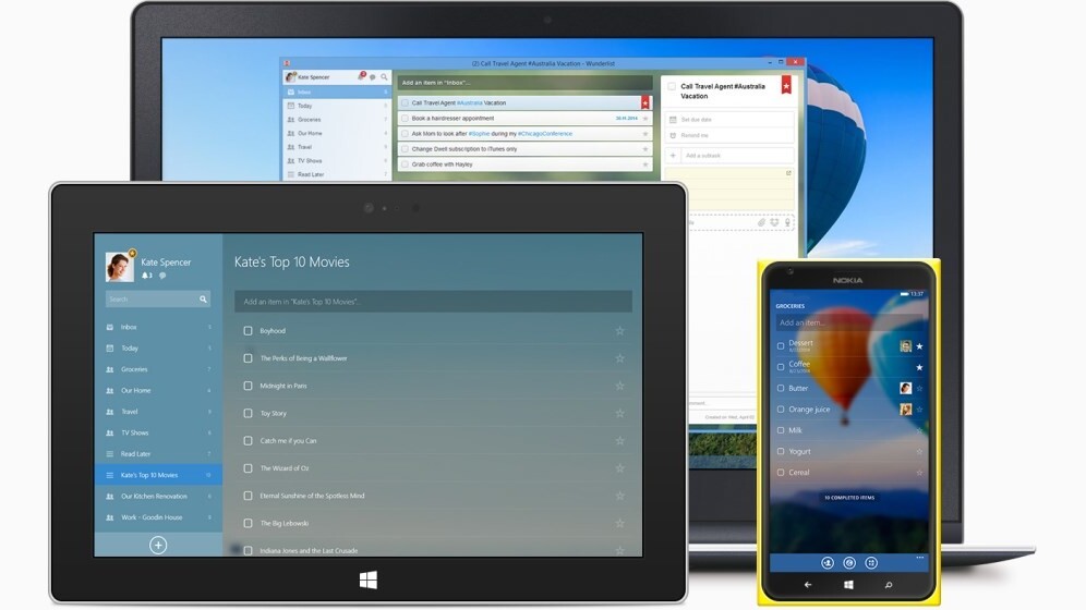 Wunderlist gives its Windows and Windows Phone apps a refresh, with better performance and viewing options