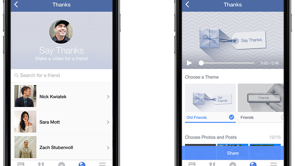 Facebook launches a tool for sending personalized thank you videos