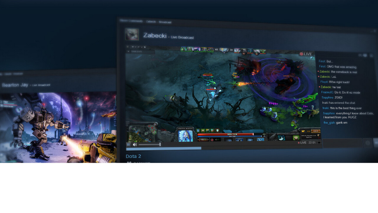 Steam unveils game live streaming to compete with Twitch