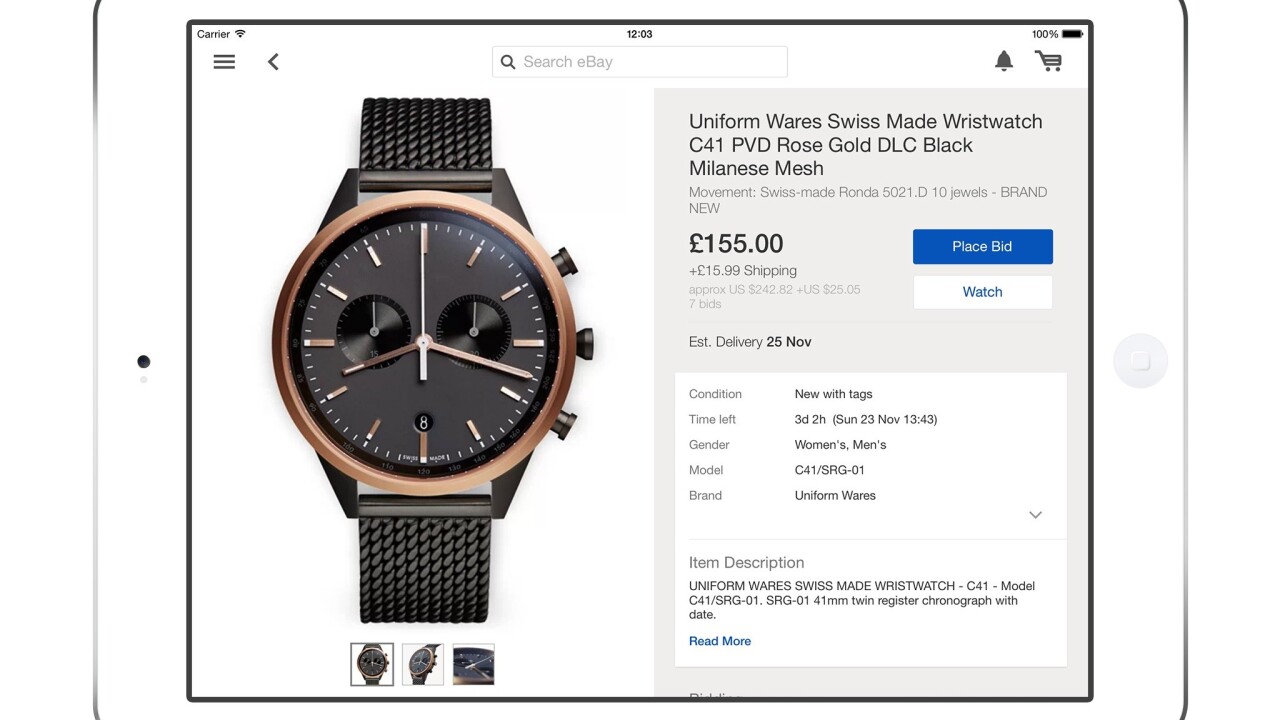 eBay’s iPad app gets bigger images, improved profiles and a more curated browsing experience