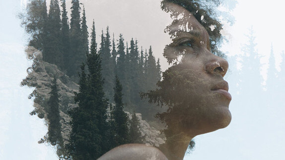 Dramatic double exposures that blend portraiture and nature photography