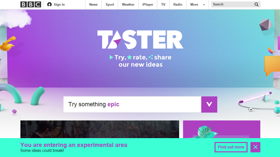 BBC launches ‘Taster’ to showcase its new digital ideas and get feedback