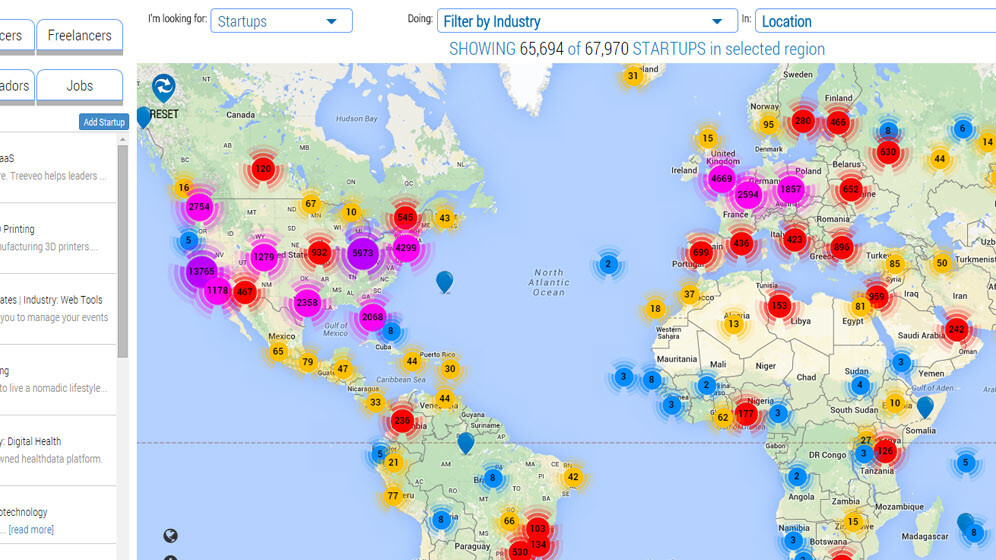 StartupBlink maps startups, accelerators and coworking spaces around the globe