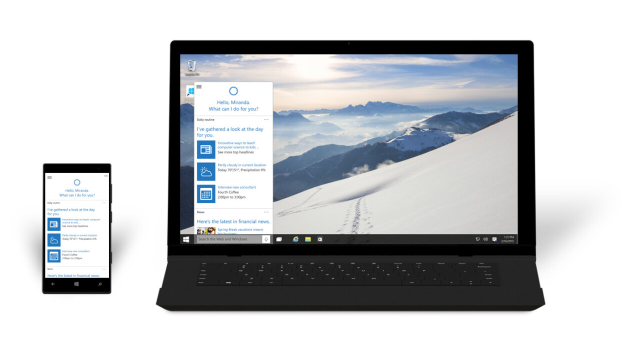 You can now download the newest Windows 10 preview with Cortana and the new Xbox app