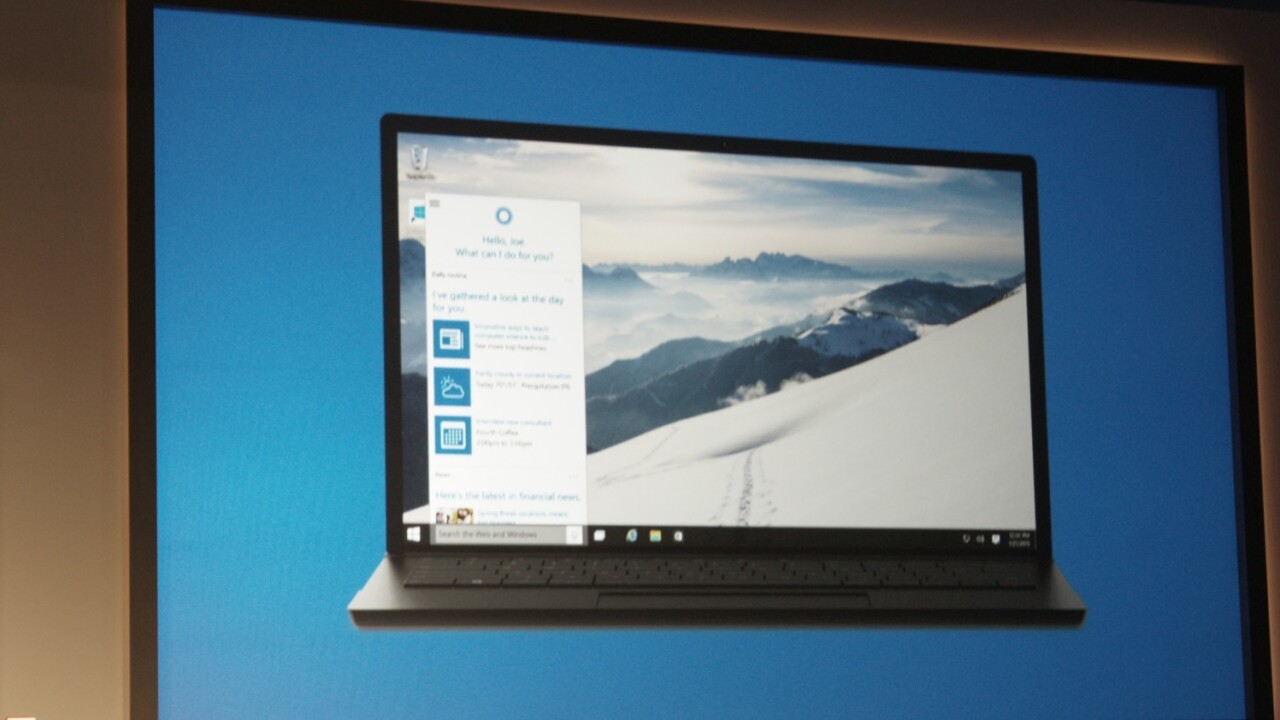 Microsoft’s Cortana voice assistant comes to the PC with Windows 10