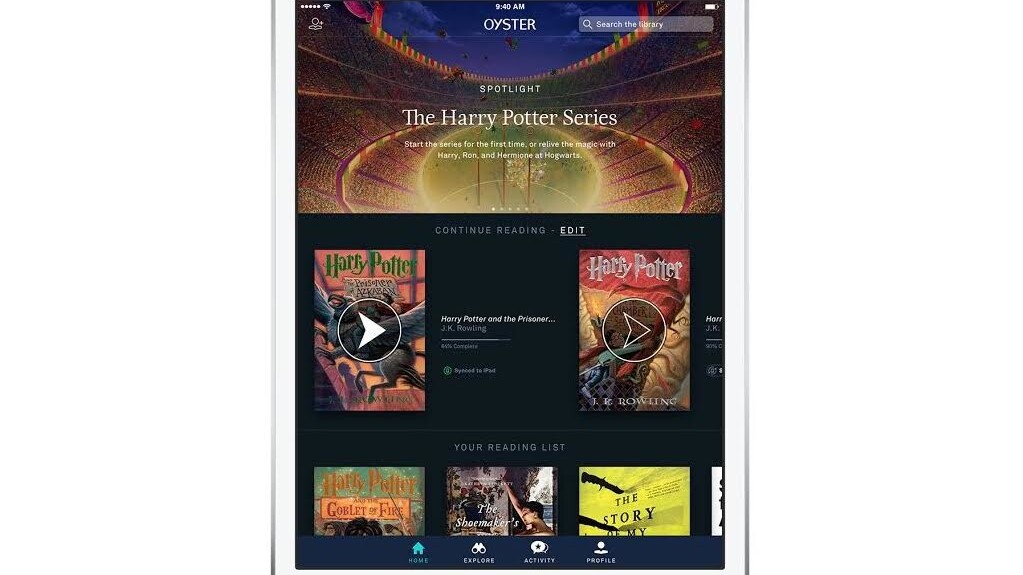 Oyster adds the complete ‘Harry Potter’ series to its ebook subscription service