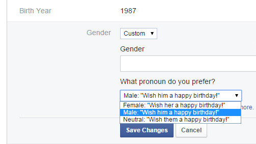 Facebook now allows custom gender options