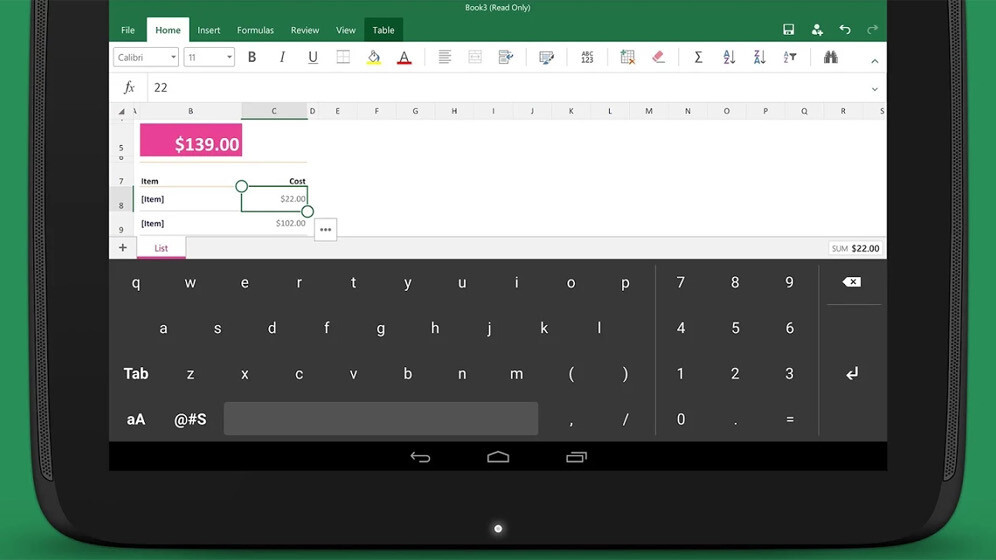 Microsoft launches an Android tablet keyboard for Excel users