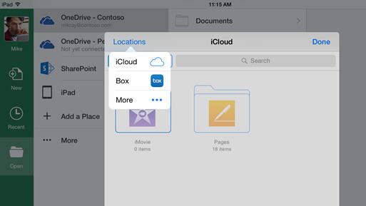 Microsoft updates iOS Office apps with additional third party storage support