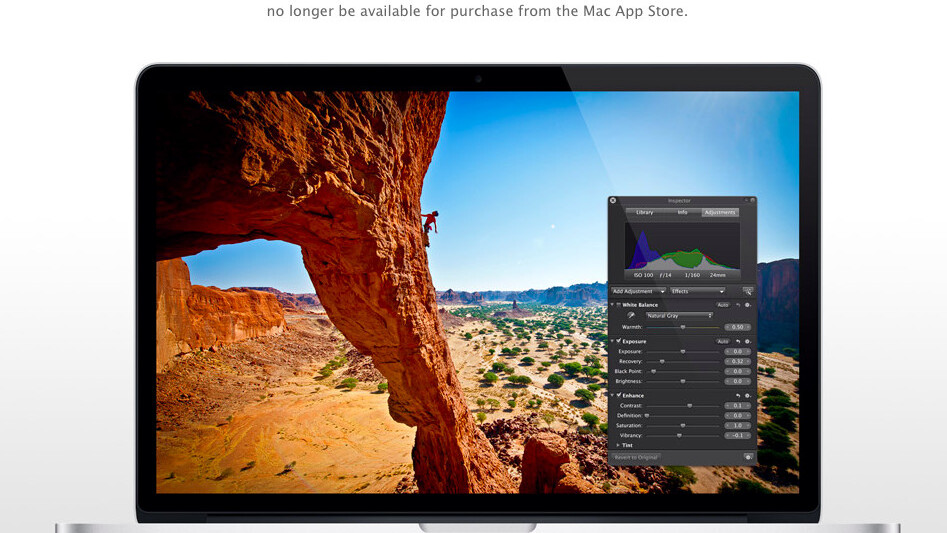 Say goodbye to Aperture as Apple reminds us of its impending demise