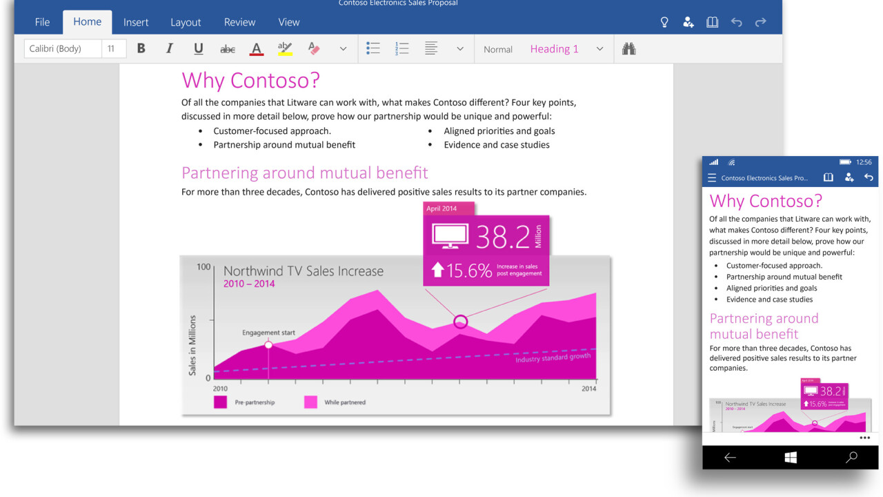 Universal versions of Microsoft Word, PowerPoint and Excel are now available on the Windows 10 Technical Preview