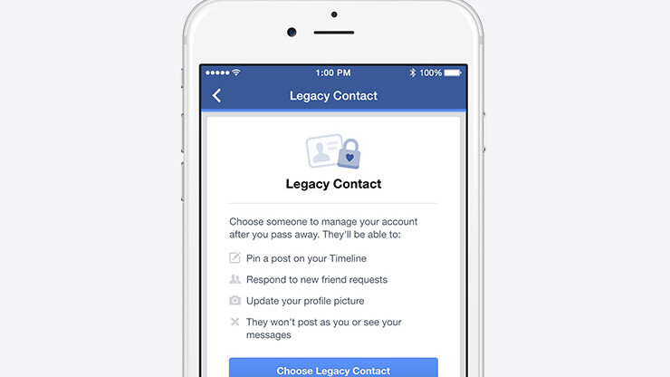 Facebook now lets you designate a contact to manage your account when you’ve died